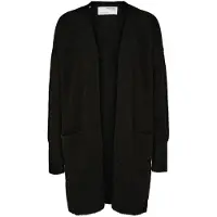 Selected Slwlulu New Ls Knit Long Cardigan B Noos - Black - L