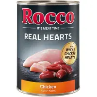 Rocco Real Hearts -säästöpakkaus 24 x 400 g - kana & kanansydämet