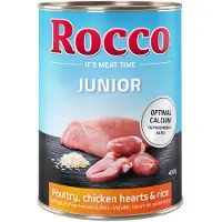 Rocco Junior siipikarja & kanansydän + riisi koiranruoka
