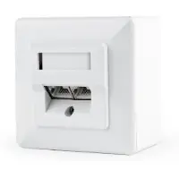 24hShop Ulkoinen CAT6 STP -verkkopistorasia - 2 Porttia