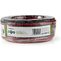 Nedis Kaiutinkaapeli 2 x 2.50 mm² CCA 25.0 m Pyöreä PVC Musta / Punainen Kääre