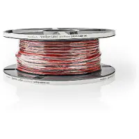 Nedis Kaiutinkaapeli 2 x 0.75 mm² Kupari 100 m Pyöreä PVC Musta / Punainen Kela