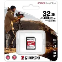 Kingston Canvas React Plus 32GB SD-kortti | SDHC UHS-II | 300R/260W U3 V90 | Full HD/4K/8K | SDR2/32GB