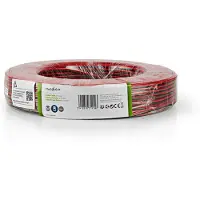 Nedis Kaiutinkaapeli 2 x 0.50 mm² CCA 100 m Pyöreä PVC Musta / Punainen Kääre
