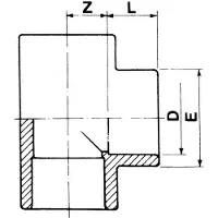 Cepex Pvc-t-haara Ø225 90° Liimattava