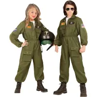 Widmann Taistelulentäjä Jumpsuit Lasten Naamiaisasu - Medium