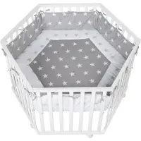 Roba Hexagon Leikkikehä Ja Pyörät & Reunapehmuste, Little Stars White