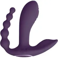 VIVE Kata Pulse Wave & Vibrating Double Penetration Vibrator Purp