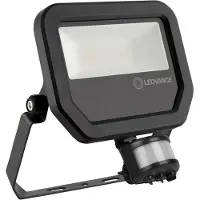 Ledvance LED Valonheitin Sensor GEN 3 Musta 20W 2400lm 100D - 840 Kylmä Valkoinen | IP65 - Liike- ja valotunnistin - Symmetrinen - Korvaa 50W | Vedenkestävä
