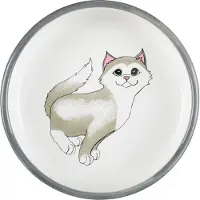 Trixie - Keraaminen kulho lyhytnokkaisille kissoille, 0,3 l/ø 15 cm, harmaa - Kissat - Kissanruoka - Ruoka- ja vesikupit