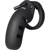 Man Cage Model 21 - Chastity - 13 cm - Black Silicone Cock Cage Musta