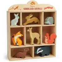 Tender Leaf Toys Display Shelf With 8 Wooden Animals - Woodlands - Multi/patterned - ONE SIZE