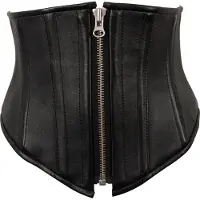 Zado Leather Waist Cincher Korsetti - Musta - S