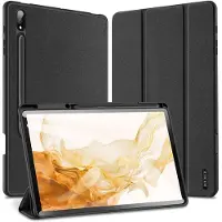 DUX Samsung Tab S7+/S7 FE/S8+ DOMO Series Trifold Suojakotelo - Musta