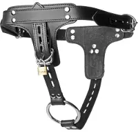 Strict Leather Premium Locking Valjaat Penisrenkaalla ja Anustapin Pidikkeellä - Black