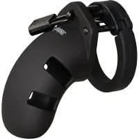 Man Cage Model 20 - Chastity - 3.5" - Silicone Cock Cage - Black