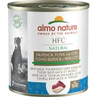 Almo nature 12x 290g HFC Skip Jack Tonnikalaa ja turskaa koiranruoka märkä
