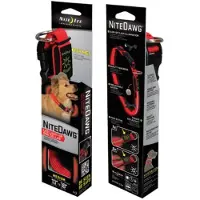 Nite Ize Nite Dawg Collar - Red (Size: Medium)