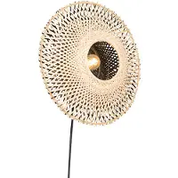 QAZQA Orientalinen seinävalaisin bambu 35 cm pistokkeella - Rina