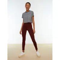 Trendyol Leggingsit viininpunainen