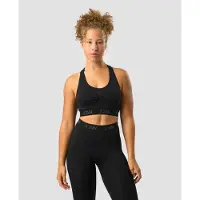 ICANIWILL Define Seamless Logo Scrunch Sports Bra Black