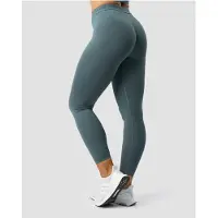 ICANIWILL Define Seamless Logo Scrunch Tights Jungle Green