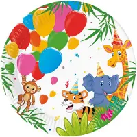 Procos Paperilautaset ELÄIMET Viidakko 20cm 8kpl.