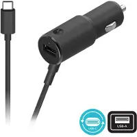 Motorola TurboPower 36 Duo -autolaturi USB-C, 36 W, musta