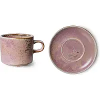 HK Living Home Chef -kuppi aluslautasella 22 cl Rustic pink