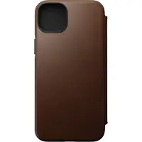 Nomad Modern Leather Folio w/MagSafe iPhone 14 Plus - Rustic Brown