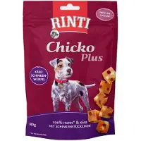 Rinti 6x80g Chicko Plus -juusto- & kinkkukuutiot koiranherkku