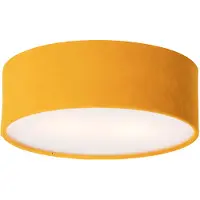 QAZQA Moderni kattovalaisin keltainen kultaisella sisäosalla 30 cm - Drum