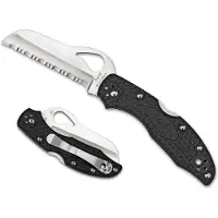 Spyderco Byrd Meadowlark 2 Rescue BY19SBK2 Black FRN, serrated pocket knife