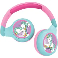 Lexibook Unicorn 2 in 1 Bluetooth ja langallinen mukavuus taittuvat kuulokkeet lasten turvallinen äänenvoimakkuus