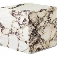 Audo Copenhagen Plinth pöytä, kuutio, Calacatta Viola marmori