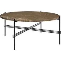 Gubi TS sohvapöytä, 80 cm, musta - ruskea Emperador marm.