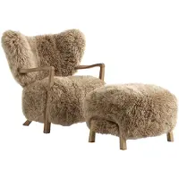 &tradition Wulff Lounge Chair ATD2 -nojatuoli sis. rahin ATD3 Öljytty tammi-Sheepskin honey