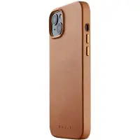 Mujjo Full Leather Case, iPhone 14 Plus, MagSafe -suojakuori, Ruskea