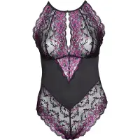Cottelli Curves Plus Size Violetti Pitsibody - Musta - 3XL