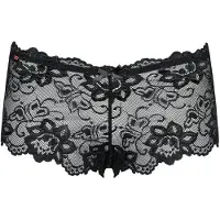 Obsessive Idillia Shorties Mustat Pitsishortsit - Black - S/M