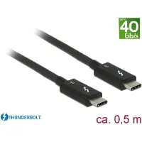 DeLOCK Thunderbolt 3 -kaapeli, 40 Gbps, 0,5m, musta