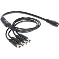 DeLOCK – Power splitter, one 24V DC female to four 24V DC male, 0.5m, black (83287)