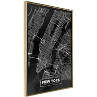 Artgeist City Map: New York (Dark) juliste