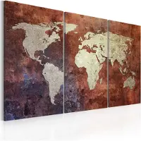Artgeist Rusty Maailmankartta - Triptyykki taulusetti