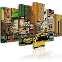 Artgeist The Streets Of New York City In cartoons taulusetti