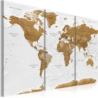 Artgeist World Map: White Poetry taulusetti