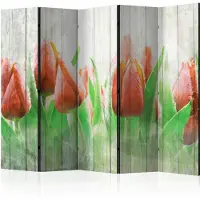 Artgeist Red Tulips On Wood 5-osainen sermi