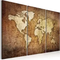 Artgeist World Map: Brown Texture taulusetti