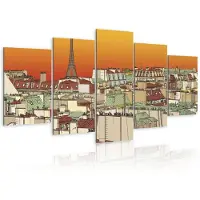 Artgeist Parisian Sky In Orange Colour taulusetti