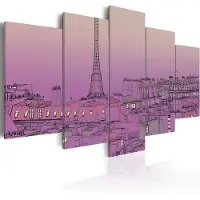 Artgeist Lavender Sunrise Over Paris taulusetti